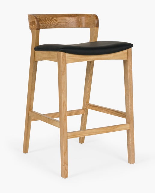Grace Bar Stool Natural, Black Seat, 65cm Cintesi