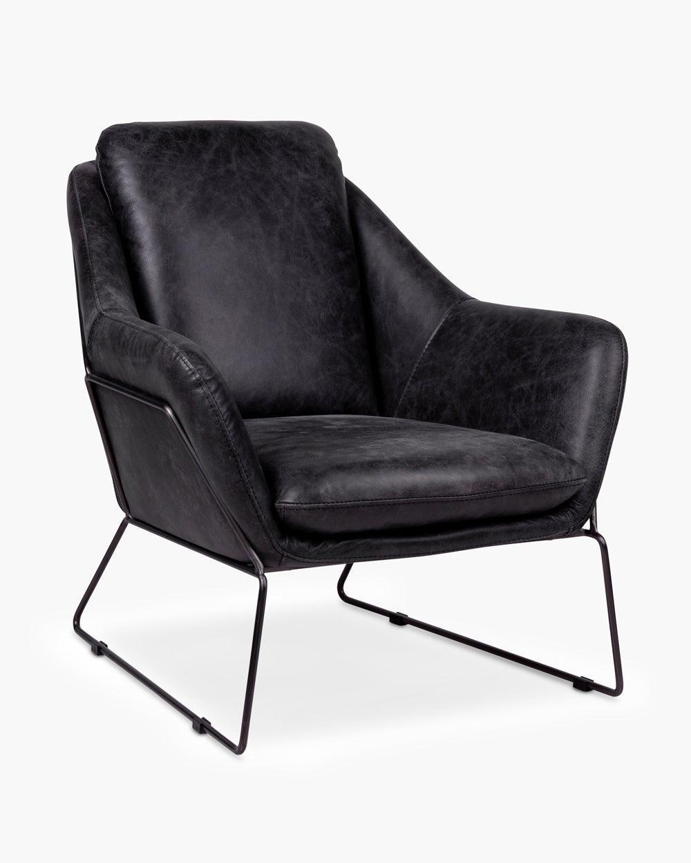 Black leather tub chair 2025