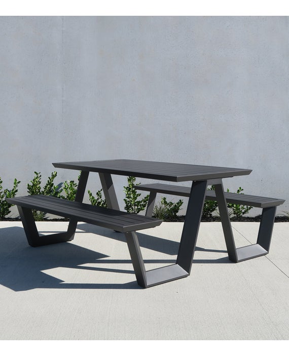 Tahoe Outdoor Picnic Table 160 83 Charcoal Alu Umbrella Hole Cintesi Tahoe Outdoor Picnic Table 160 83, Outdoor Table With Umbrella Hole Nz