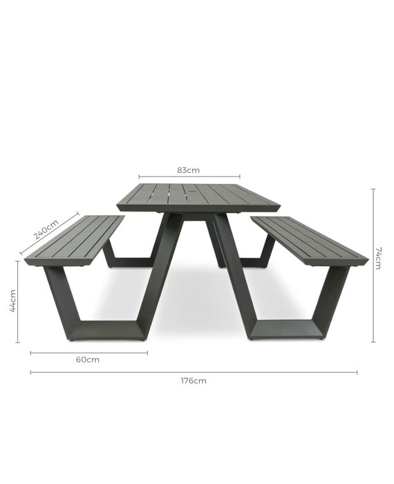 Tahoe Outdoor Picnic Table 240 83, Outdoor Table With Umbrella Hole Nz